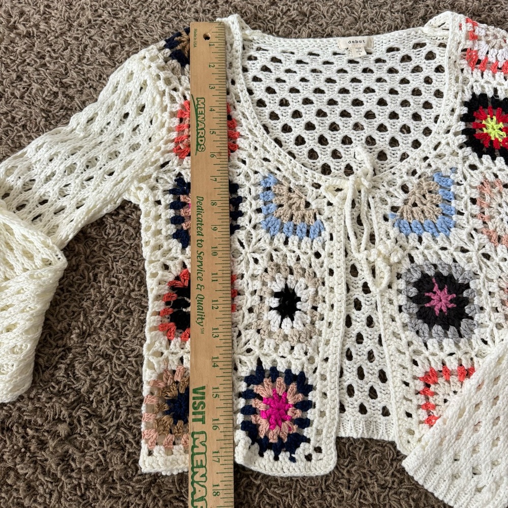NWOT Debut Crochet Patterned Women's Sweater size small - Picture 6 of 6